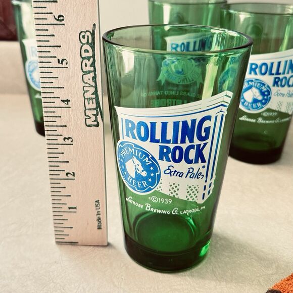 4 ROLLING ROCK Extra Pale premium beer Latrobe brewing Company PA33 Green 16 oz - Picture 12 of 16